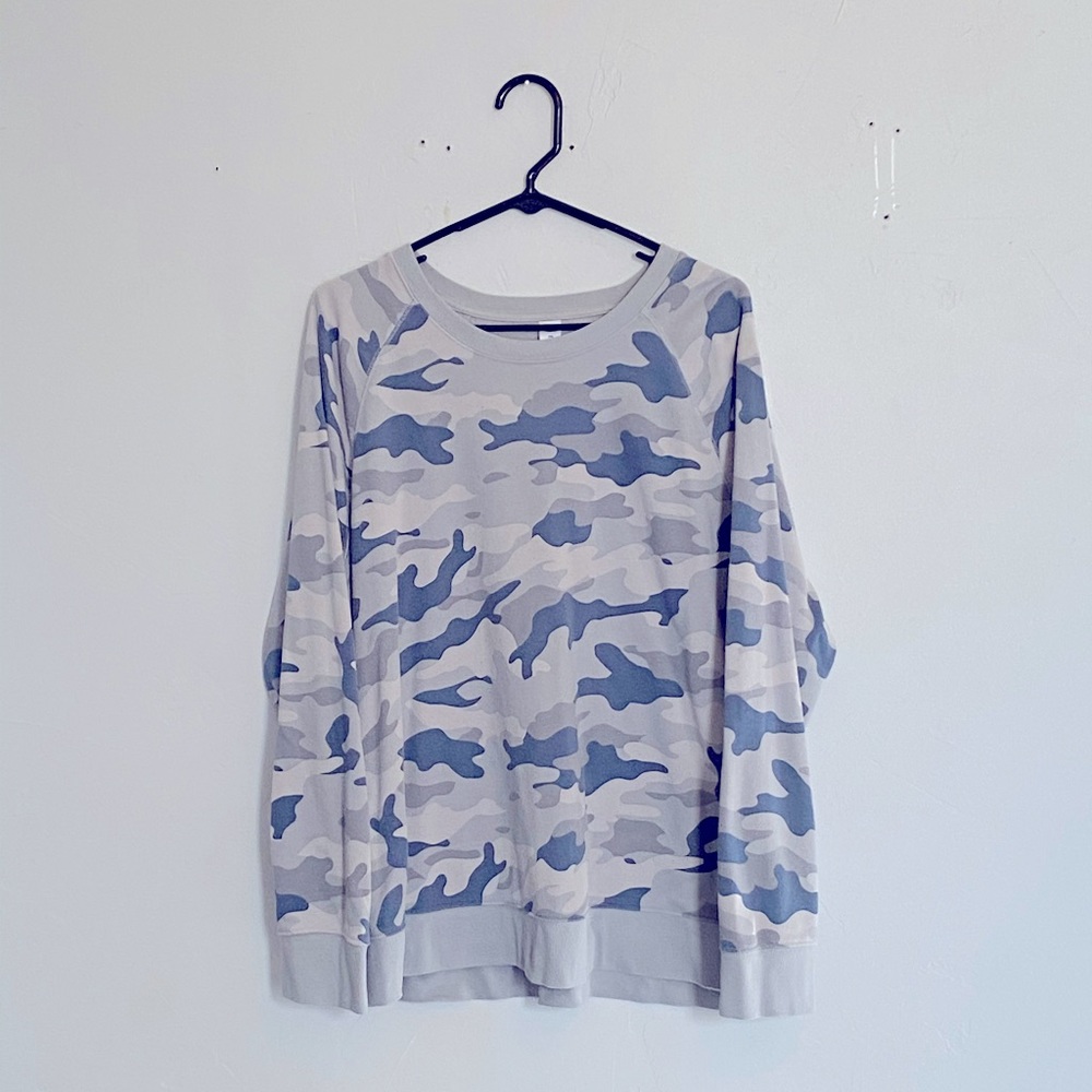 Blue Camo Crewneck